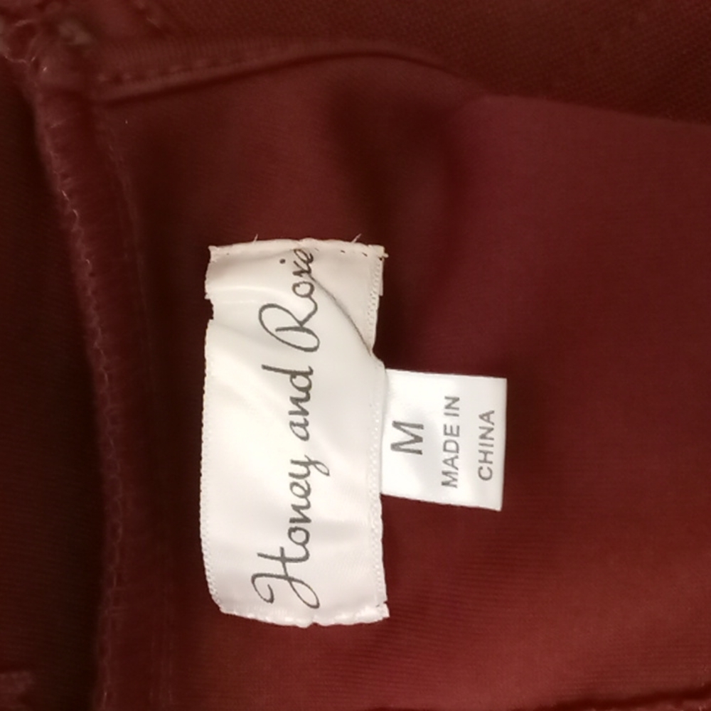 Women's  Burgundy Dress - Picture 4 of 5